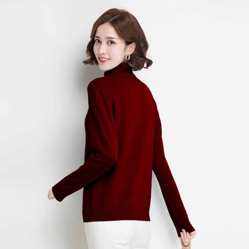 金菊女装高领羊毛衫冬季新款打底毛衣女士针织衫长袖套头毛衣女款