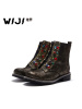 WIJI冬季新款宫廷风镶钻马丁靴时尚休闲个性复古潮流透气舒适女靴