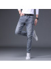 轻奢欧货春夏季新款潮牌印花修身牛仔裤男士百搭休闲小脚裤子