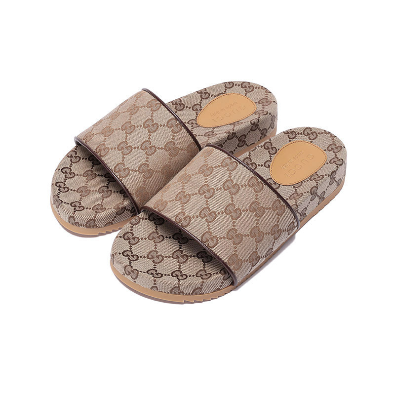 古驰 gucci 男士帆布拖鞋凉拖624695 h6320