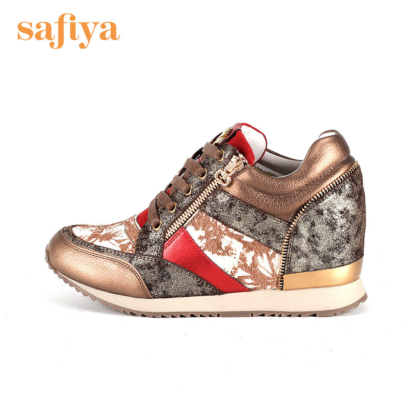 索菲娅Safiya印花马毛皮革/闪金牛剖层革女鞋SF53112016