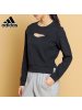 Adidas阿迪达斯2020秋季新款女子圆领休闲短款套头衫卫衣 FL2059