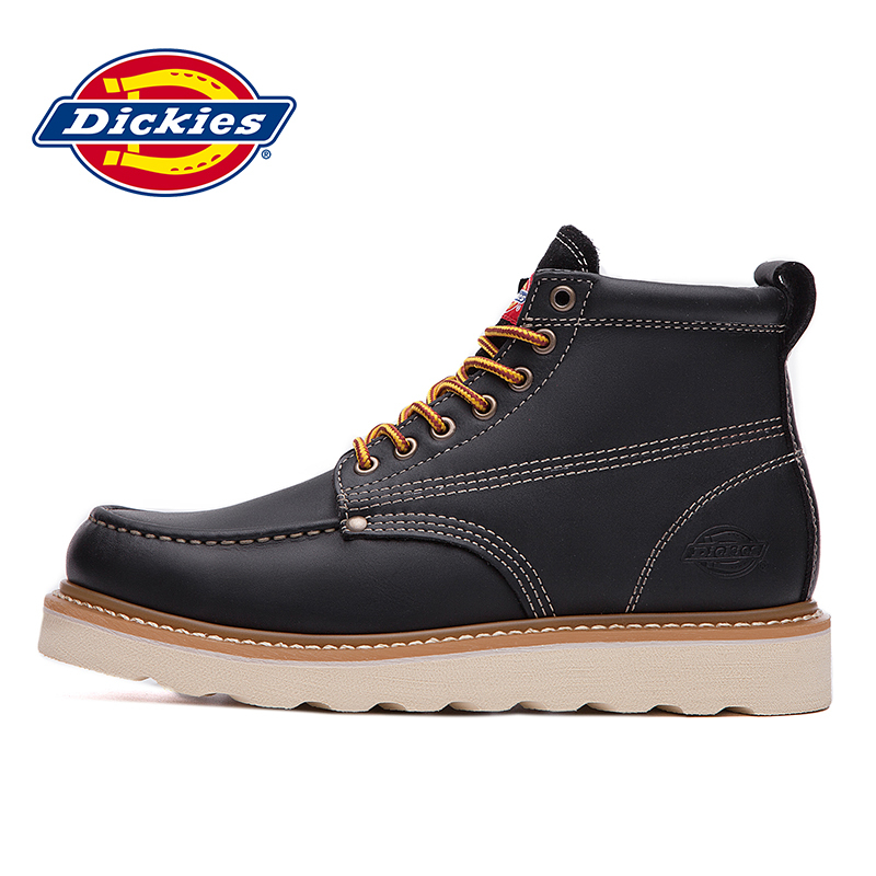 Dickies男鞋秋冬季加绒英伦真皮马丁靴高帮棉鞋保暖工装靴短靴164M50LXS34
