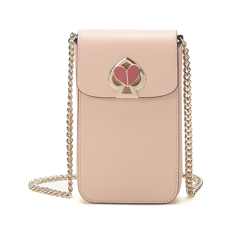 凯特丝蓓katespade奢侈品女士牛皮革桃心旋锁单肩斜挎包手机包pwru