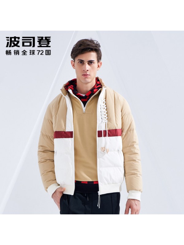 奔跑吧衍生品牌波司登制造羽绒服男短款撞色潮外套