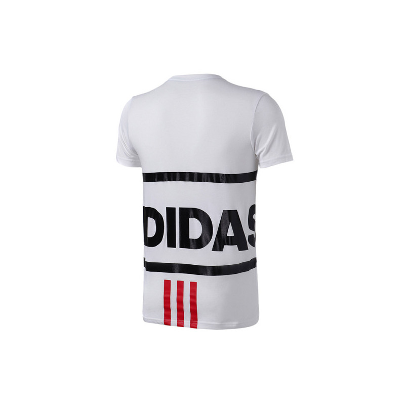 adidas阿迪达斯NEO男郑恺休闲运动短袖T恤DN7388 L DN7388白+基础红