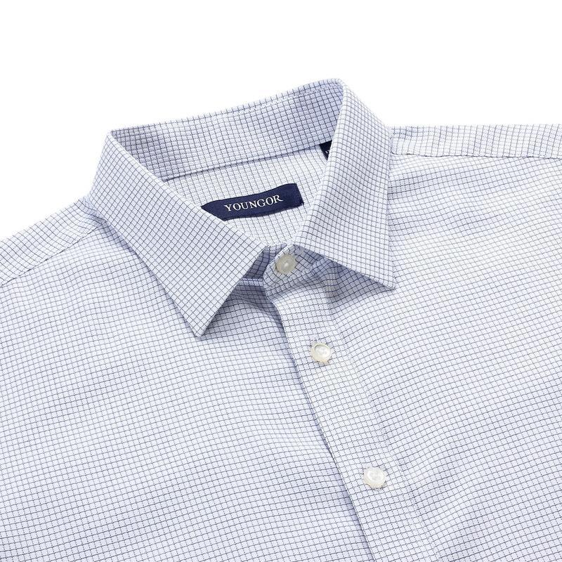 youngor/雅戈尔秋季新品男士商务正装蓝色dp免烫长袖衬衫367hja