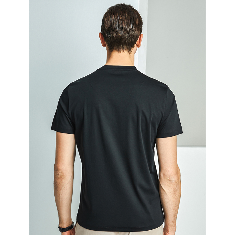 雅鹿男士短袖t恤2019夏款棉t恤圆领简约风格t恤