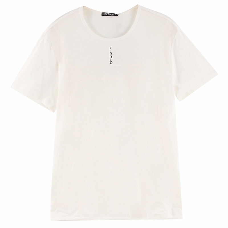 潮流前线2019夏装圆领宽松字母印花短袖t恤个性拼接男款打底衫潮流