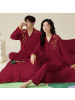 情侣睡衣春秋冬季棉质本命年喜庆结婚红色一男士一女士家居服套装
