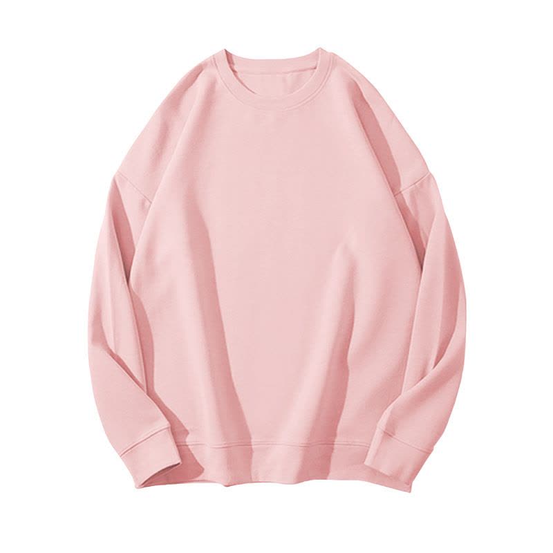 纯色加绒卫衣女秋冬韩版宽松休闲上衣T恤女学生情侣装外套打底衫图片