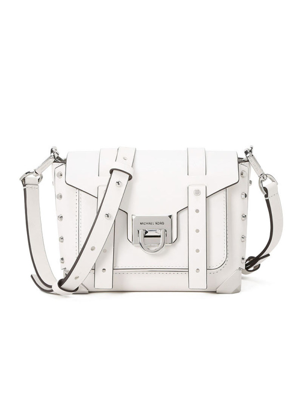 MICHAEL KORS MK Manhattan锁扣口盖包 单肩斜挎包 30T9SNCM1L 银扣