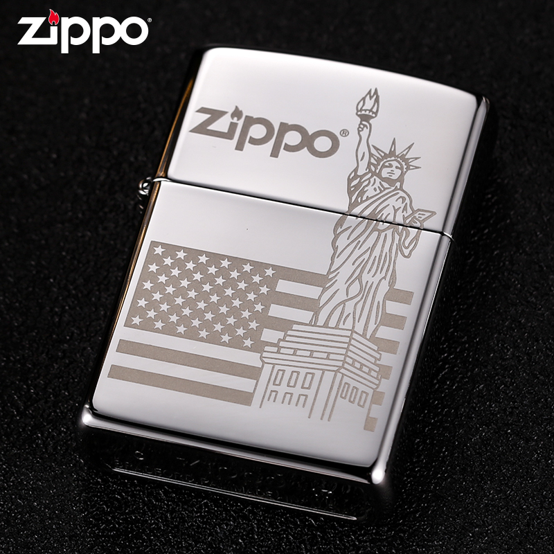 ZIPPO 防风打火机 芝宝原装正版 自由女神像镜面煤油火机