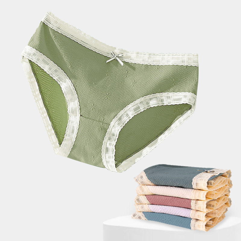 jusenshayu内裤纯绵女凸蕉内裤女内裤透气罗纹高弹性感内裤三角