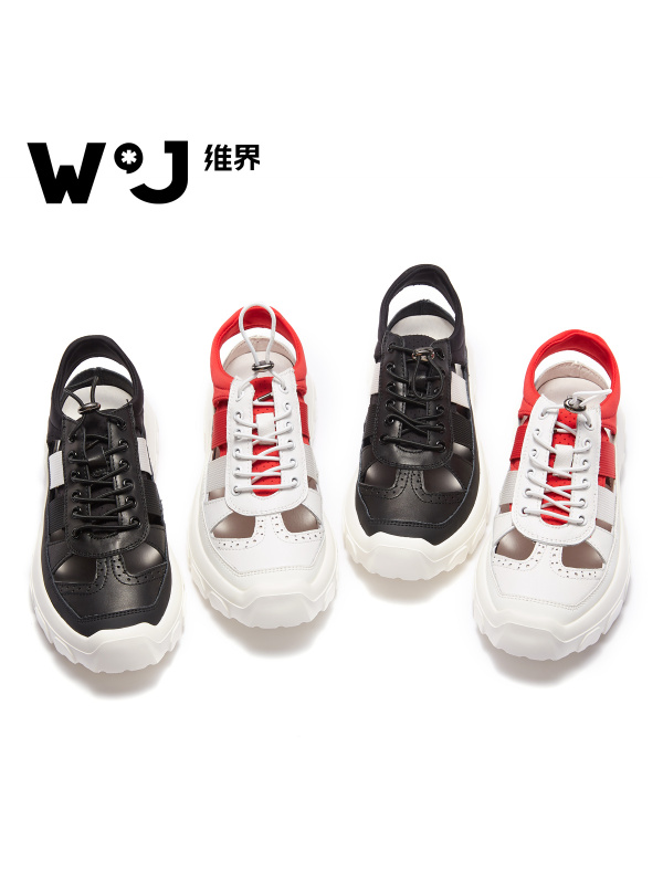 维界2018春夏季新款休闲凉鞋男韩版风潮流系带青春男士个性时尚鞋