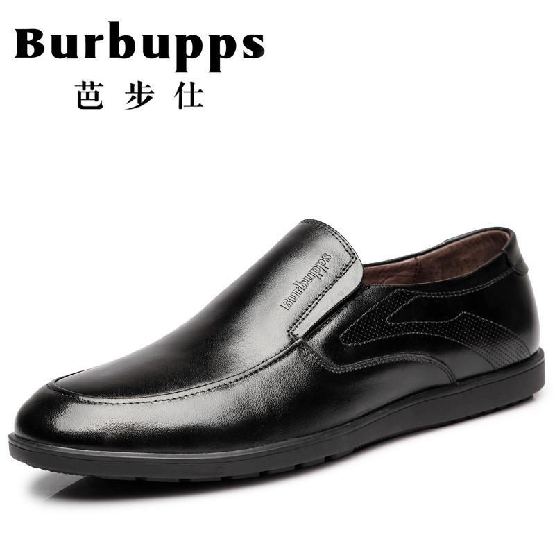 法国品牌Burbupps芭步仕男鞋正装皮鞋男春季真皮商务英伦牛皮青年套脚鞋爸爸鞋