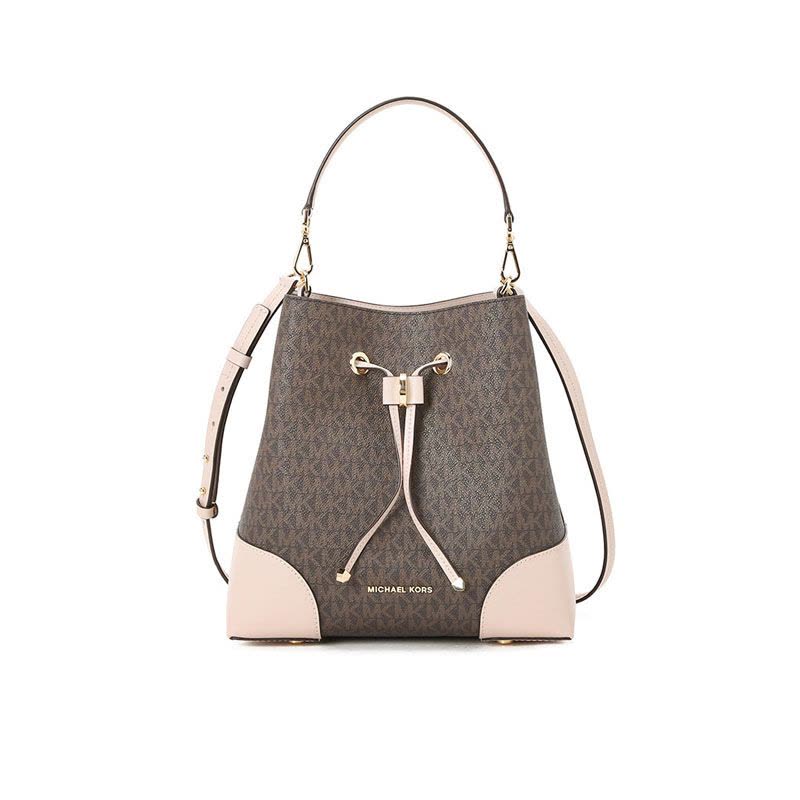 MICHAEL KORS 迈克·科尔斯水桶包 logo印花 织物拼皮 30F9GZ5L6B图片