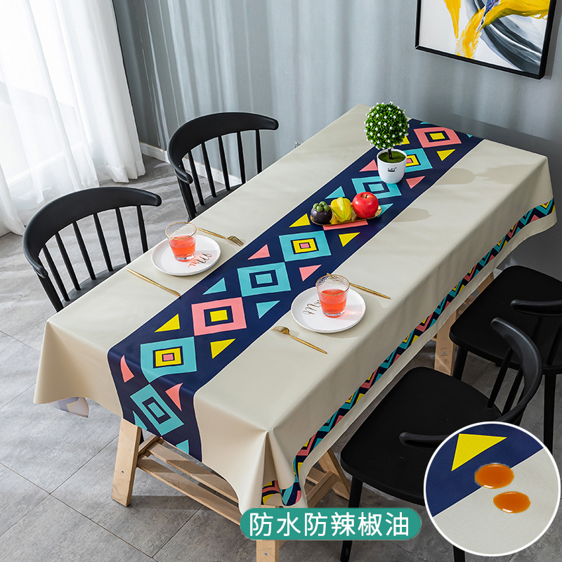 Ceba桌布布艺防水防烫防油免洗PVC北欧网红餐桌布书桌ins学生茶几桌垫