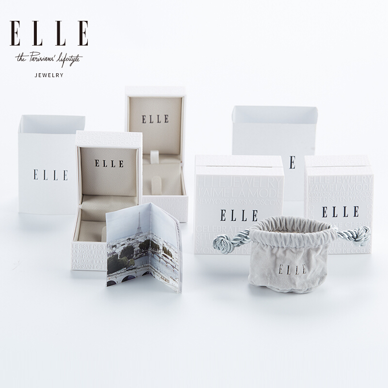 ELLE 耳环 Double Star 925银红宝石镀铑耳坠