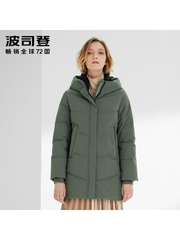波司登女羽绒服连帽中长款新款妈妈装冬装保暖外套_1