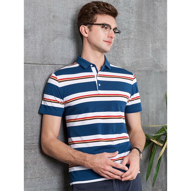 雅鹿男士短袖t恤2019夏新款t恤半袖翻领棉polo打底衫男装