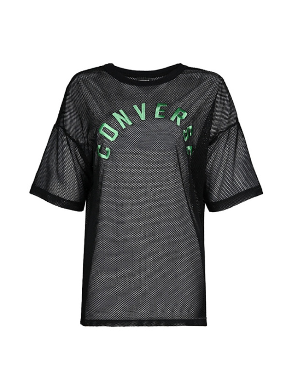 匡威女T恤2018夏新款运动休闲圆领刺绣LOGO网状短袖10005803-A02