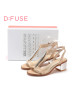 迪芙斯D:FUSE羊皮圆头中跟搭扣金属凉鞋女DF52111054