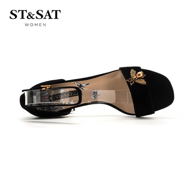 St&Sat/星期六夏季一字带港味复古chic女凉鞋SS82115376图片