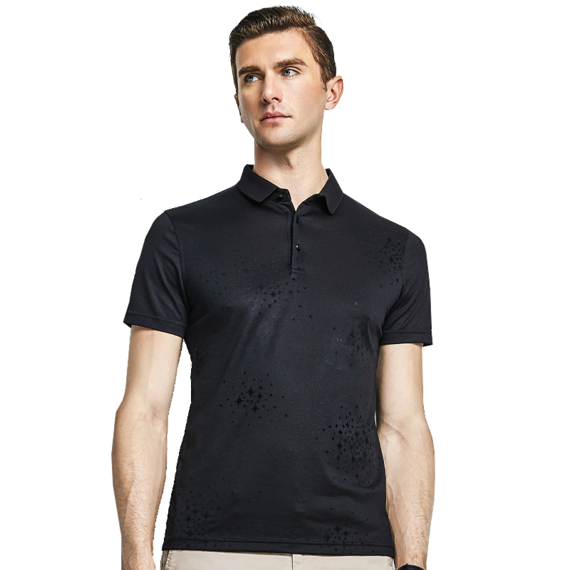 雅鹿男士短袖t恤夏季翻领2019中青年商务简约半袖t恤polo衫