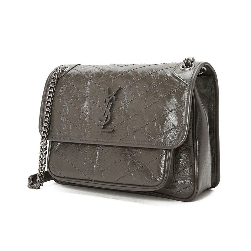 YSL 圣罗兰 NIKI 口盖包 字母LOGO 褶皱皮 633158图片