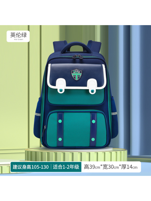 新款英伦风儿童小学生书包护脊减负双肩包防泼水耐磨大容量多隔层