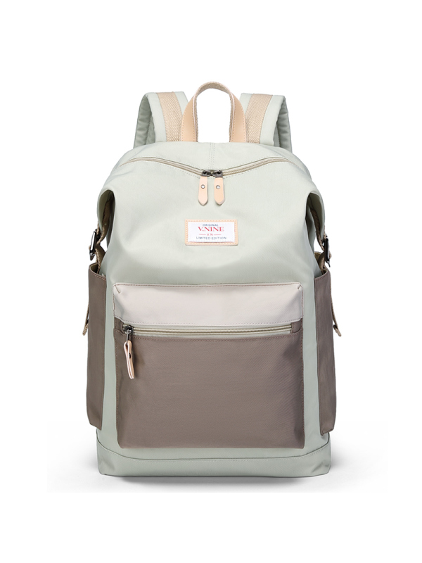 第九城vnine双肩包男女情侣款潮流背包多1314英寸大容量电脑包韩版