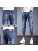 Ceba2022年新款 九分裤牛仔裤男 休闲帅先生男装9分弹力修身牛仔裤 潮