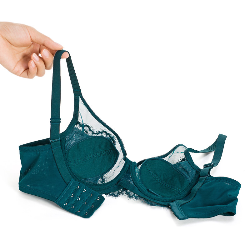 千奈美qiannaimei薄款内衣女超薄款透气性感蕾丝透明胸罩无海绵聚拢