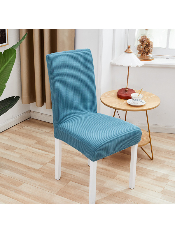 Ceba格纹摇粒绒加厚连体弹力酒店饭店餐厅椅子套罩防污凳子套椅套