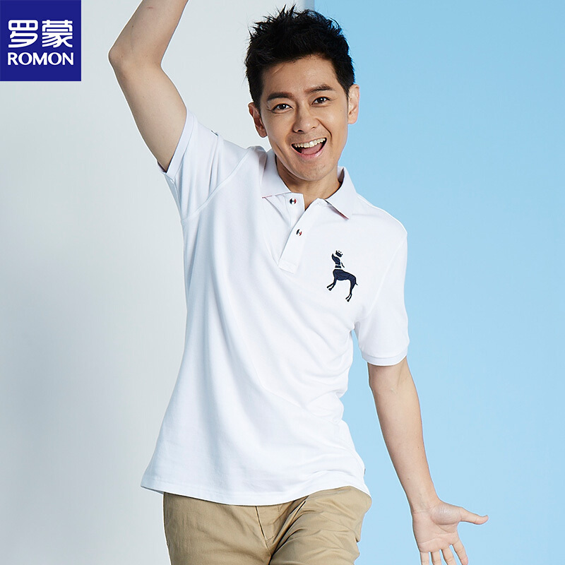 罗蒙romon短袖polo男商务休闲t恤视频