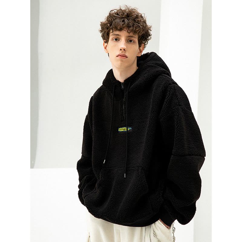 Lilbetter卫衣男连帽秋冬2020新款羊羔绒外套韩版潮流痞帅衣服LB【尺码偏大 建议拍小一码】图片