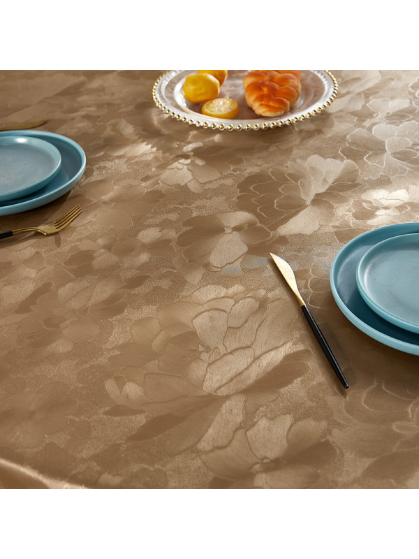 Ceba欧式pu防水防油防烫免洗桌布酒店饭店家用圆形大圆桌餐桌布台布