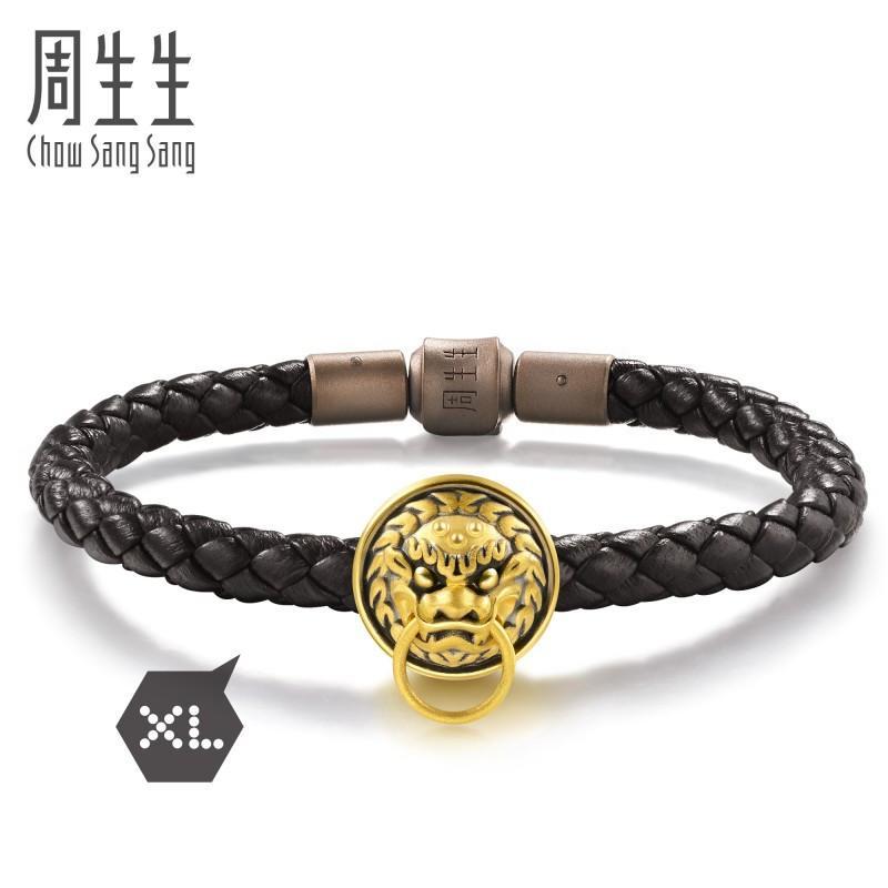 周生生chowsangsang金足金charmexl串珠系列狮头环转运珠金手链定价