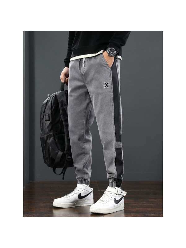 卫裤休闲男松紧腰抗起球哈伦束脚裤百搭宽松潮牌运动裤男