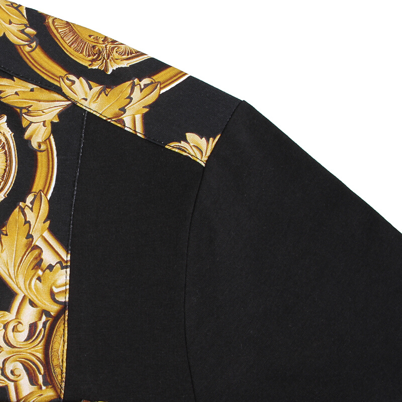 VERSACE 范思哲 奢侈品 男士黑色圆领短袖T恤衫 B3GNA75636069899
