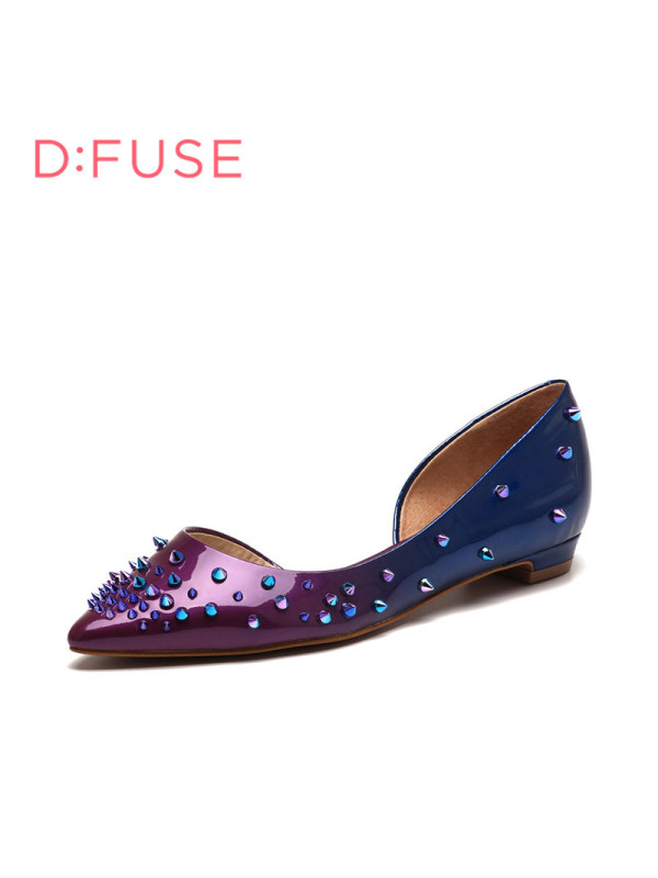 D:FUSE/迪芙斯春季牛皮浅口尖头低跟低帮鞋女鞋DF61113125_fJV16