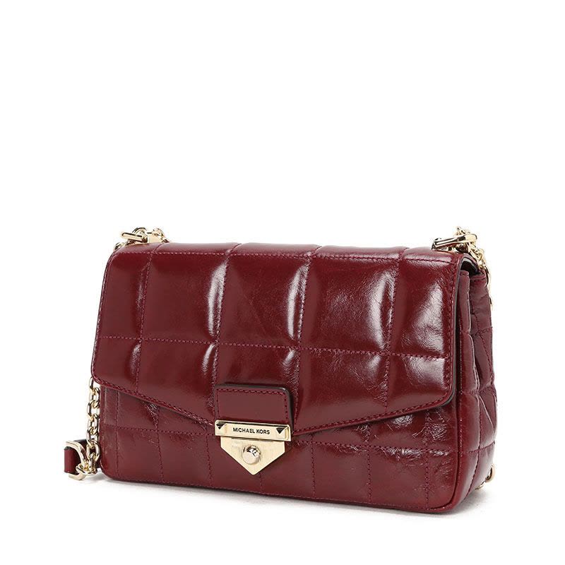 迈克高仕 MICHAEL KORS 口盖包 金属三角扣 格纹皮 30F0L1SL3Y 女士单肩包图片