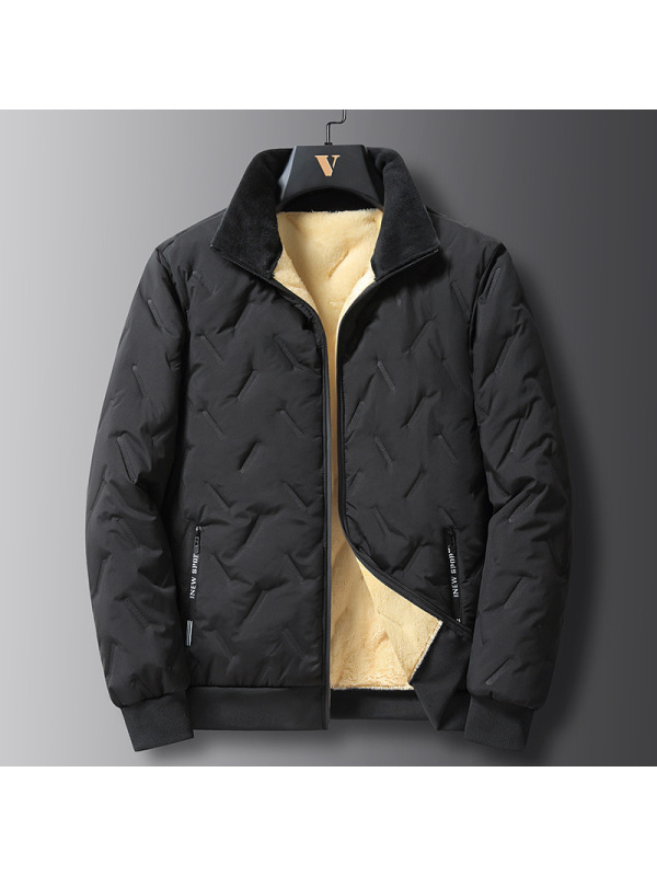 棉衣男秋冬季新款纯色立领宽松大码棉服男士户外休闲加厚保暖男装