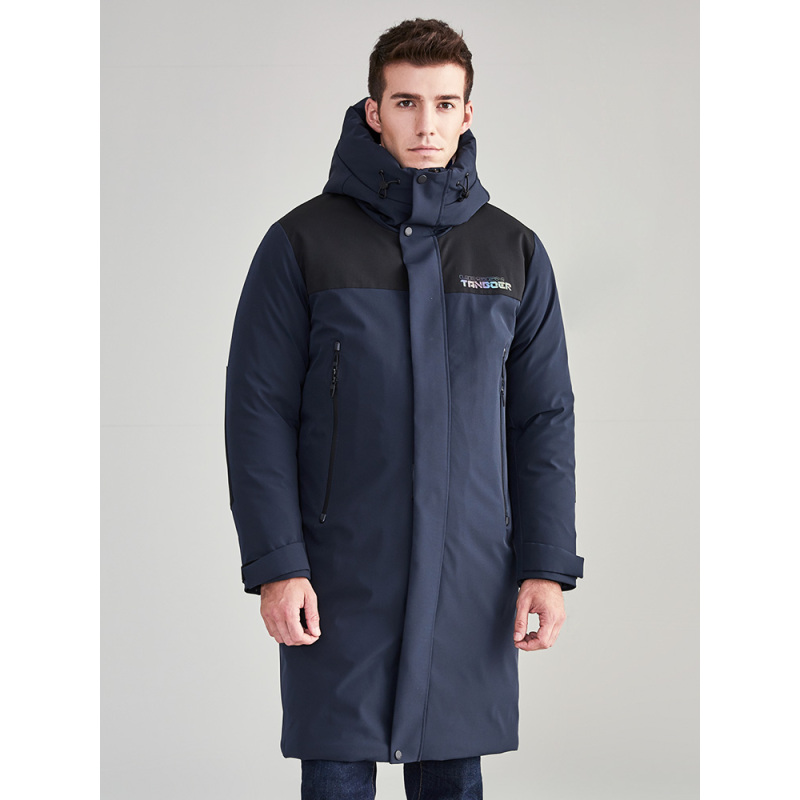 坦博尔2020新品鹅绒羽绒服男中长款时尚保暖加厚冬装外套ta201789