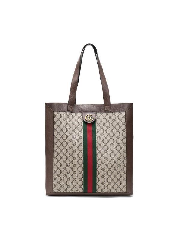 gucci古驰男女中性人造帆布配皮大号购物袋手提单肩包5193359ikpt