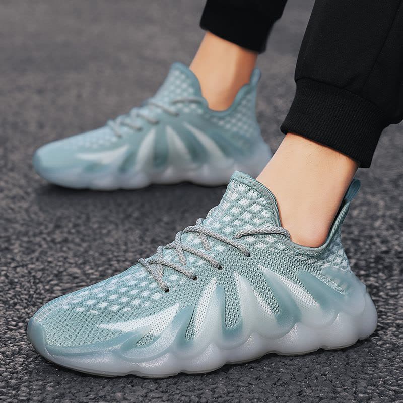 Ceba2021夏季新款火山底飞织椰子鞋潮流休闲运动鞋网面透气跑步鞋男鞋图片