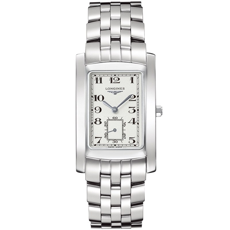 浪琴longines黛绰维纳系列钢带方形石英男士手表l56554736