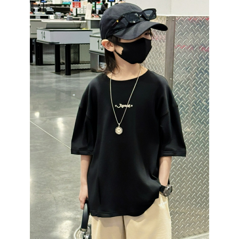 儿童装夏装男童短袖T恤洋气2025新款半袖上衣大童夏季薄款衣服潮T