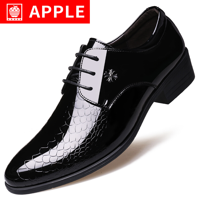 APPLE 2018春秋新款男士皮鞋男正装鞋系带商务休闲鞋3005